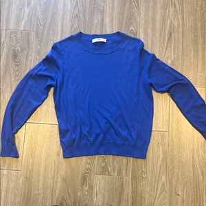 Mango Bright Royal Blue Crewneck Sweater small